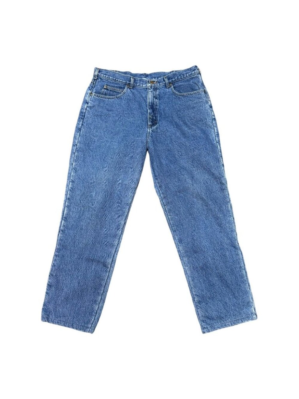 LL Bean High Waisted Flannel Lined Warmed Blue Jeans 36x29 Warm Weather Work Pan